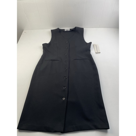 Alfred Dunner Dresses & Skirts - Vintage Alfred Dunner Dress Size‎ 14 Sleeveless Black Button Made in U.S.A.